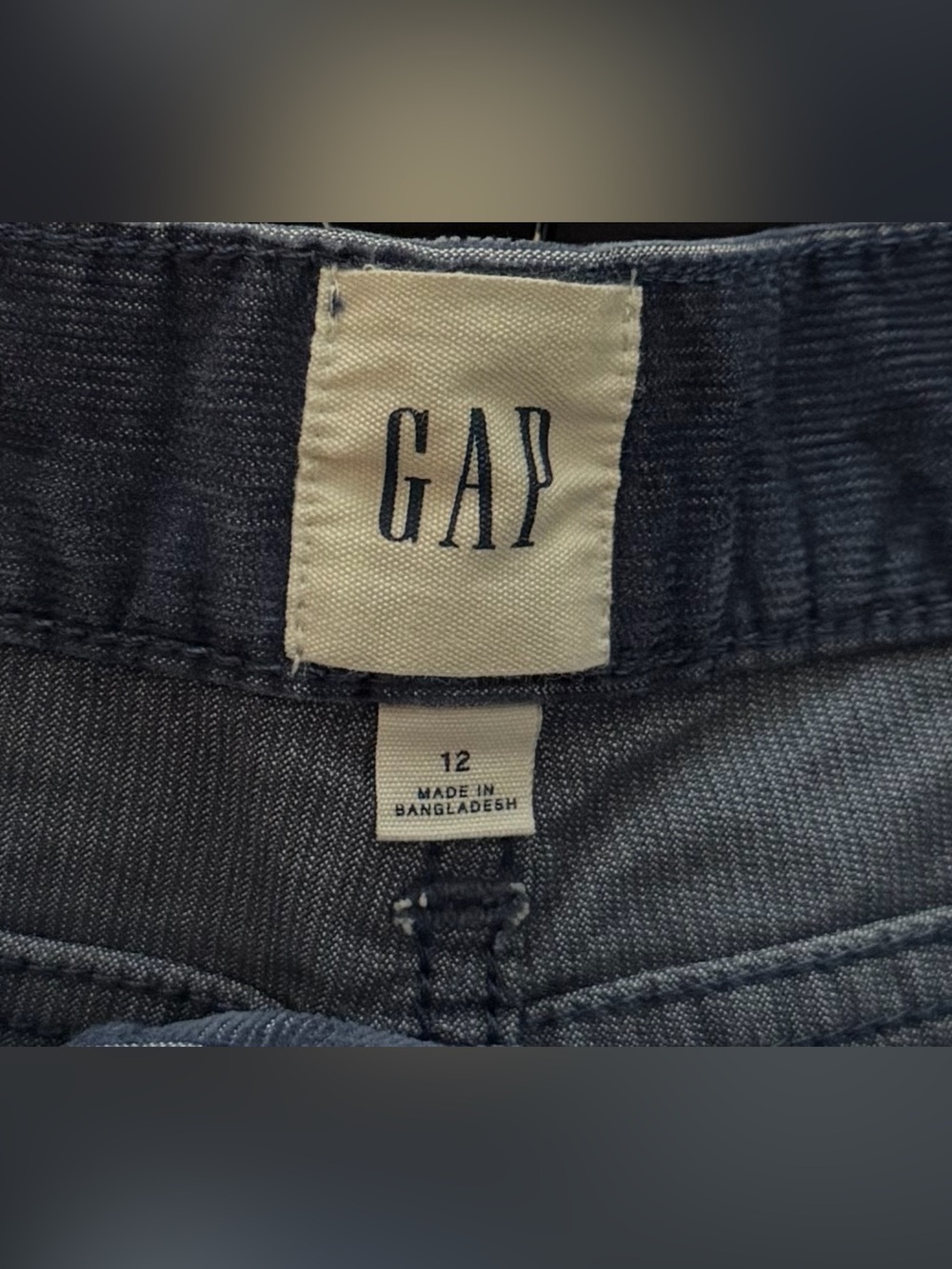 GAP Dark Blue Corduroy Frayed Hem Jean Shorts - Picture 4 of 7